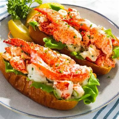  Lobster Roll - Odkryj kremowy smak Nowej Anglii w chrupiącej bułce!